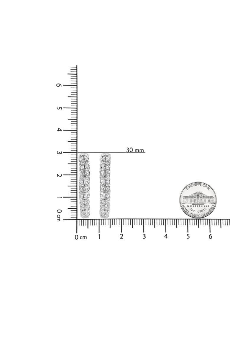 Haus of Brilliance Silver 1/2 Ct Diamond Wire Cage Style Hoop Earring, Alternate, color, White