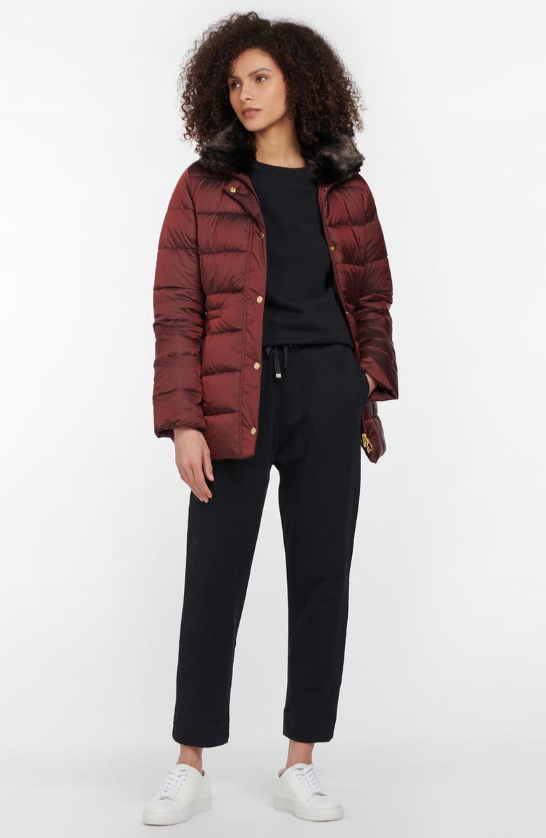 Barbour Portobello Crop Cotton Knit Trousers, Alternate, color, Black