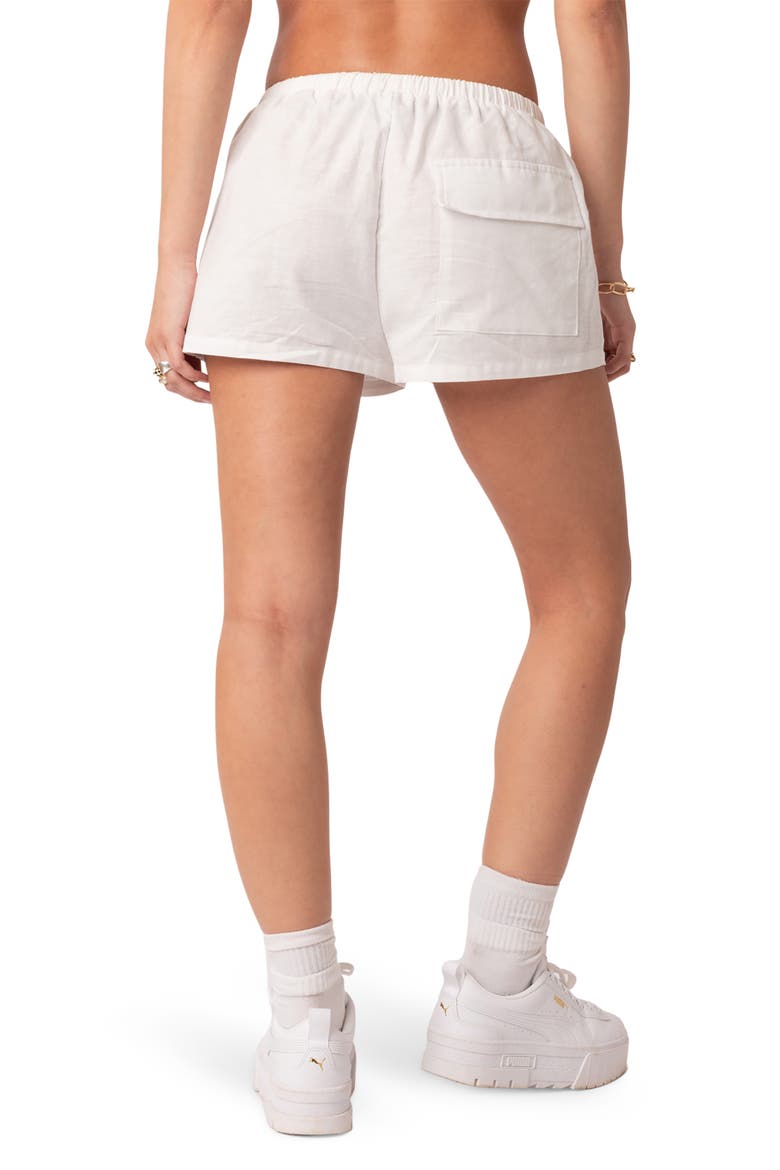Leslie Cotton Drawstring Shorts, Alternate, color, WHITE