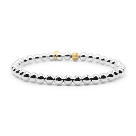 5mm Sterling Silver Beaded Bracelet
