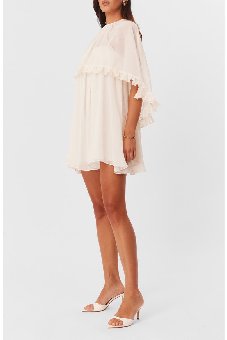 Laurie Cape Minidress, Alternate, color, OFF WHITE