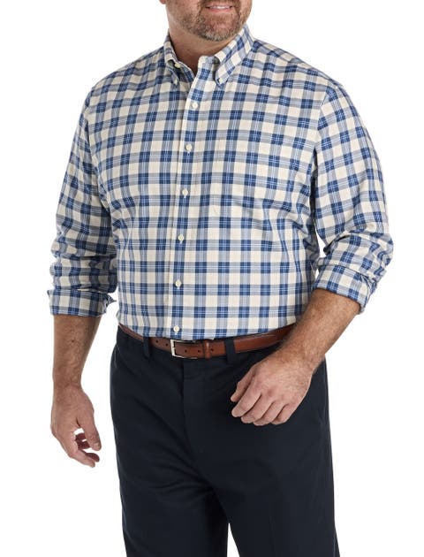 Big & Tall Non-Iron Plaid Twill Sport Shirt