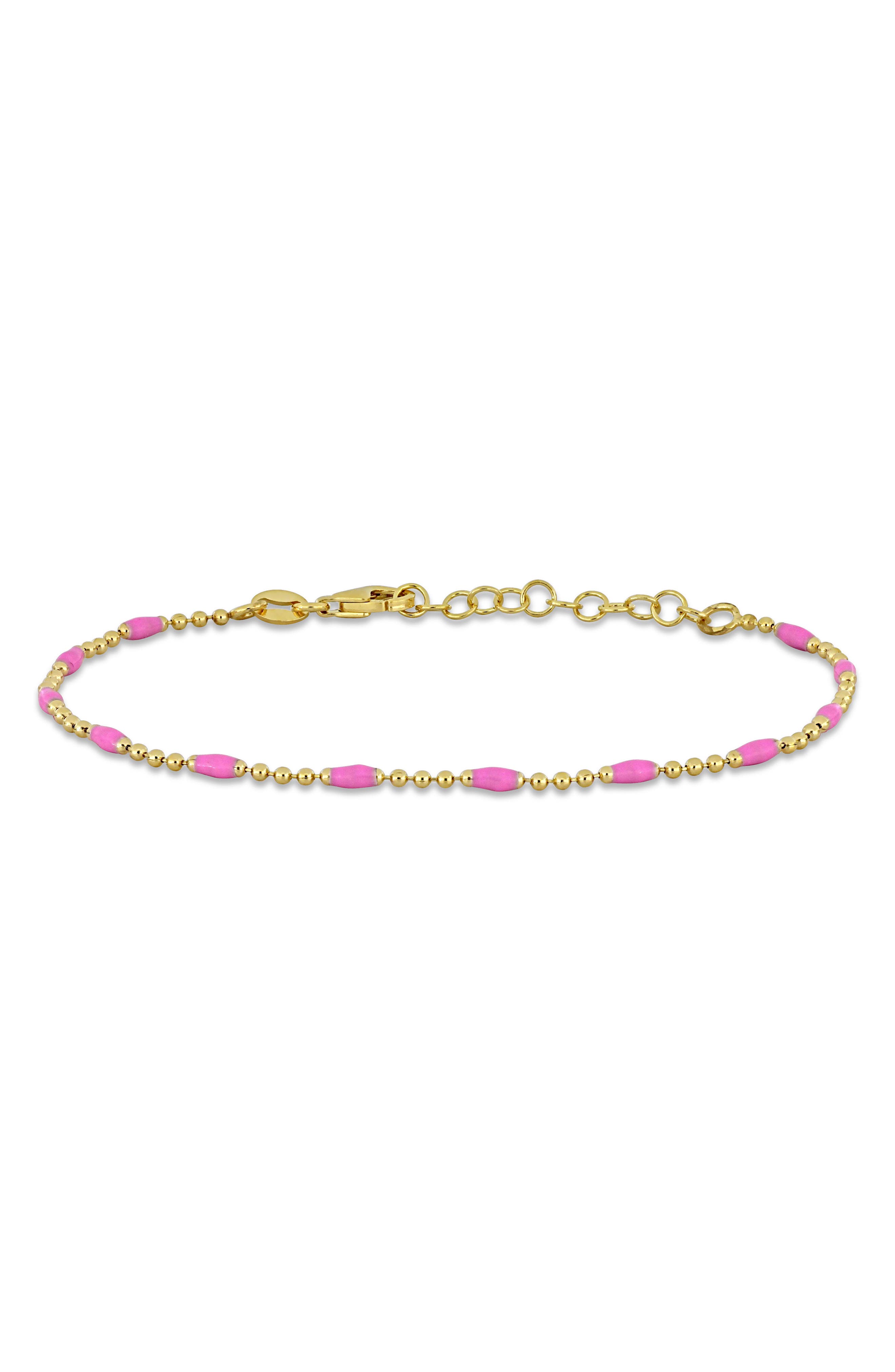 DELMAR Enamel Station Ball Chain Link Bracelet