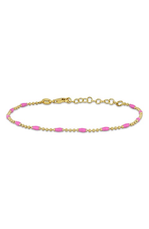 Enamel Station Ball Chain Link Bracelet