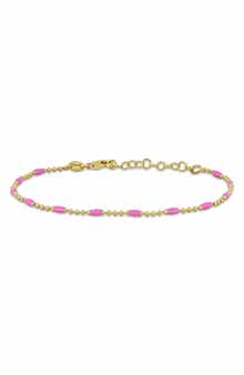 DELMAR Enamel Station Ball Chain Link Bracelet