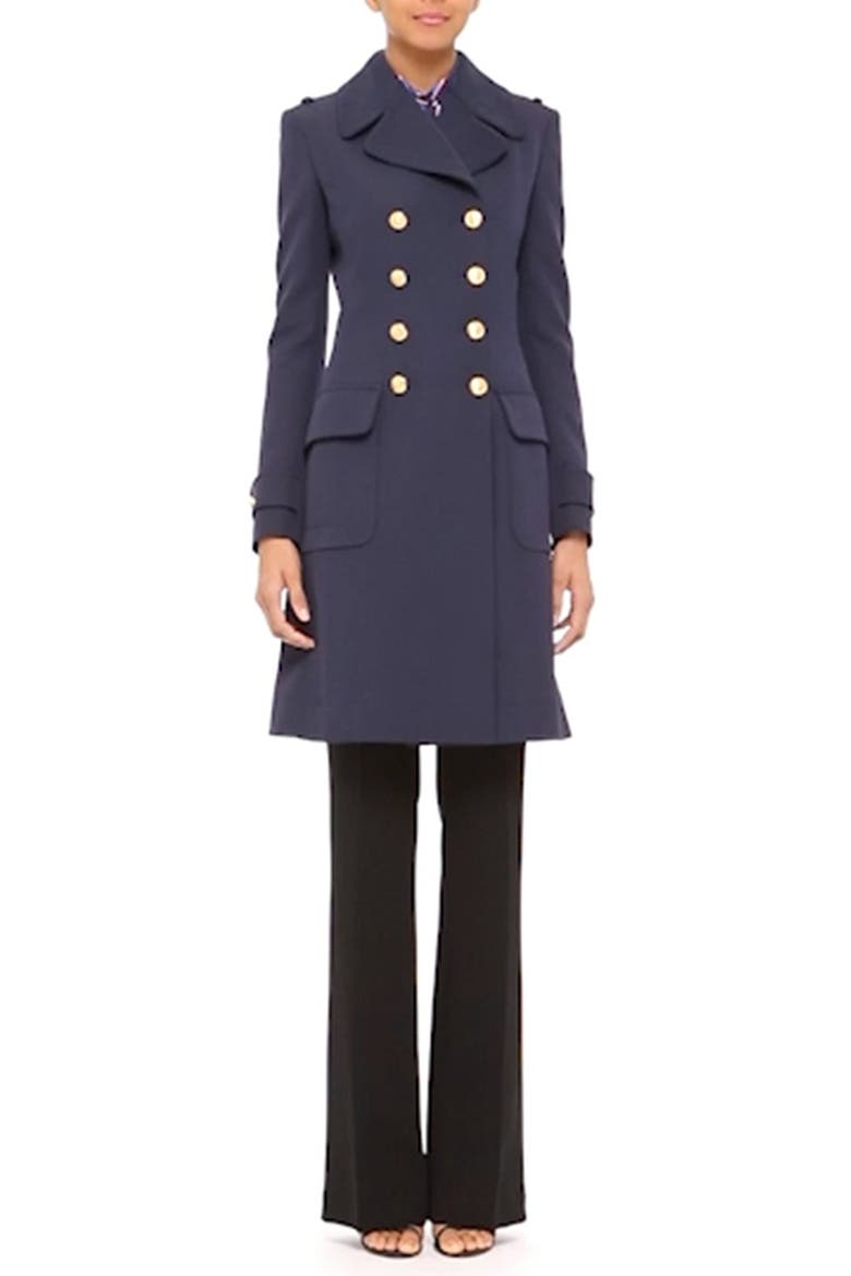 'Baker' Wool Military Coat, Alternate, color, NAVY