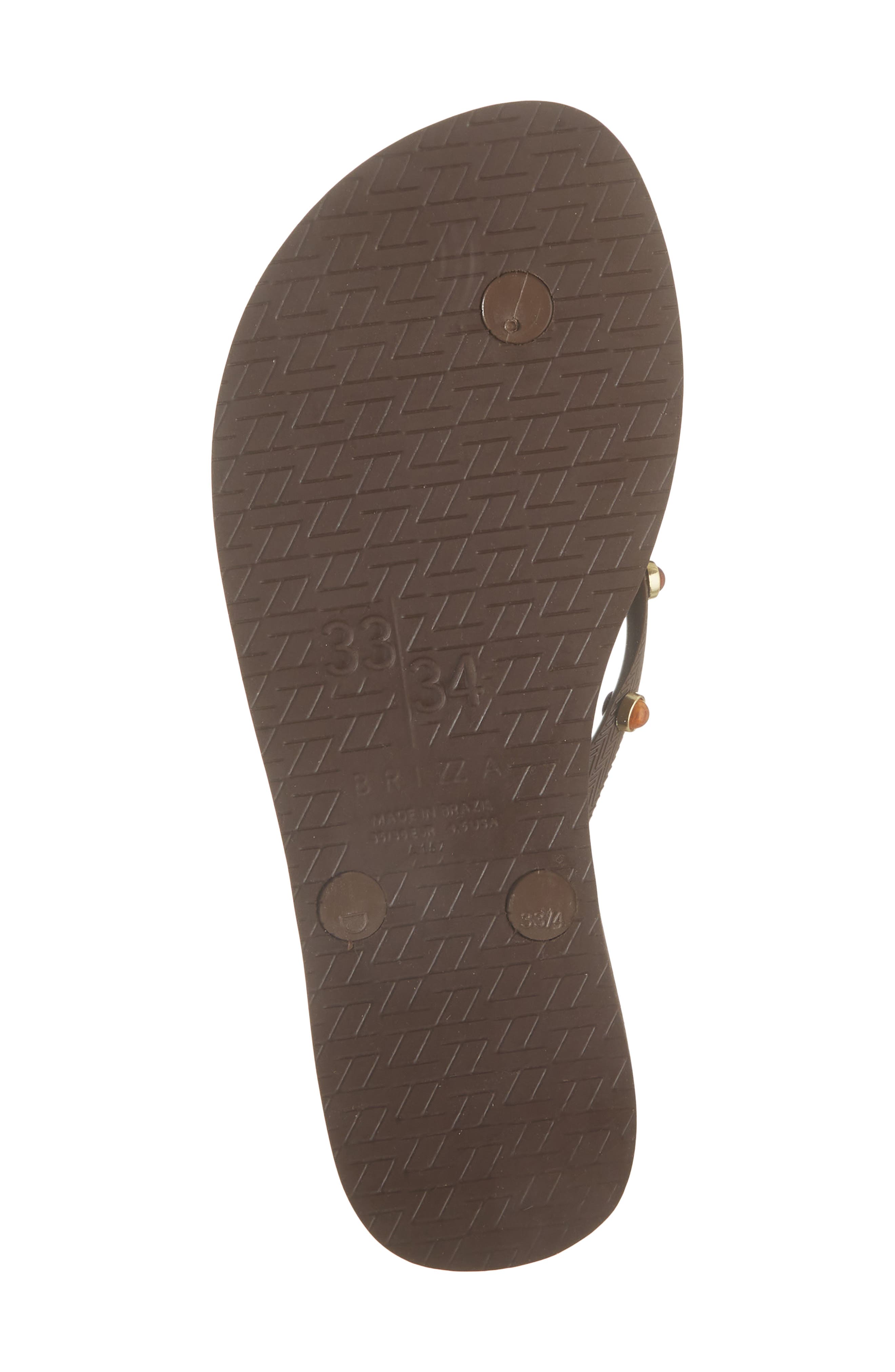 Stone Embellished Flip Flop, Alternate, color, CHOCOLATE