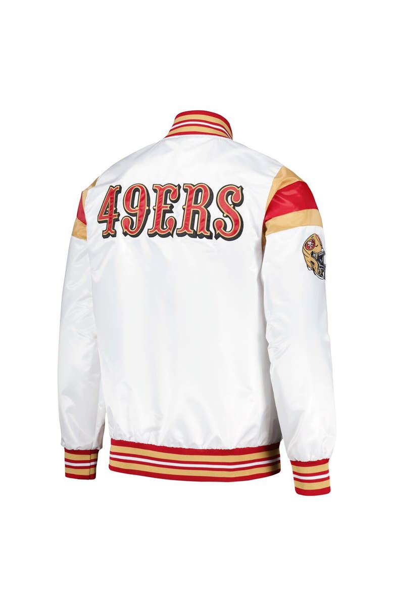 STARTER Men's Starter White San Francisco 49ers Satin Full-Snap Varsity Jacket, Alternate, color,