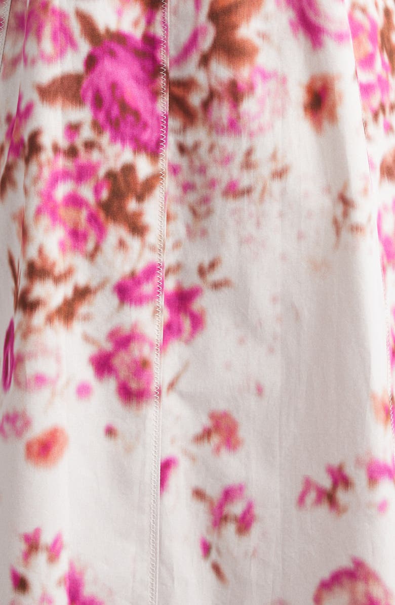 Erdem Floral Print Heavyweight Organic Cotton Poplin Shirtdress, Alternate, color, Rose Bouquet Hot Pink