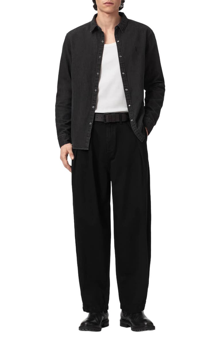 AllSaints Becco Straight Leg Pants, Alternate, color, Black