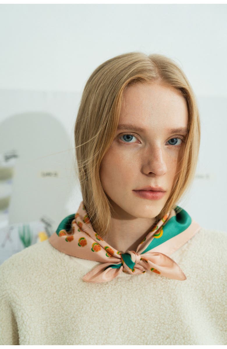 Lost Pattern NYC "Pan Pan" Silk Bandana, Alternate, color, Orange