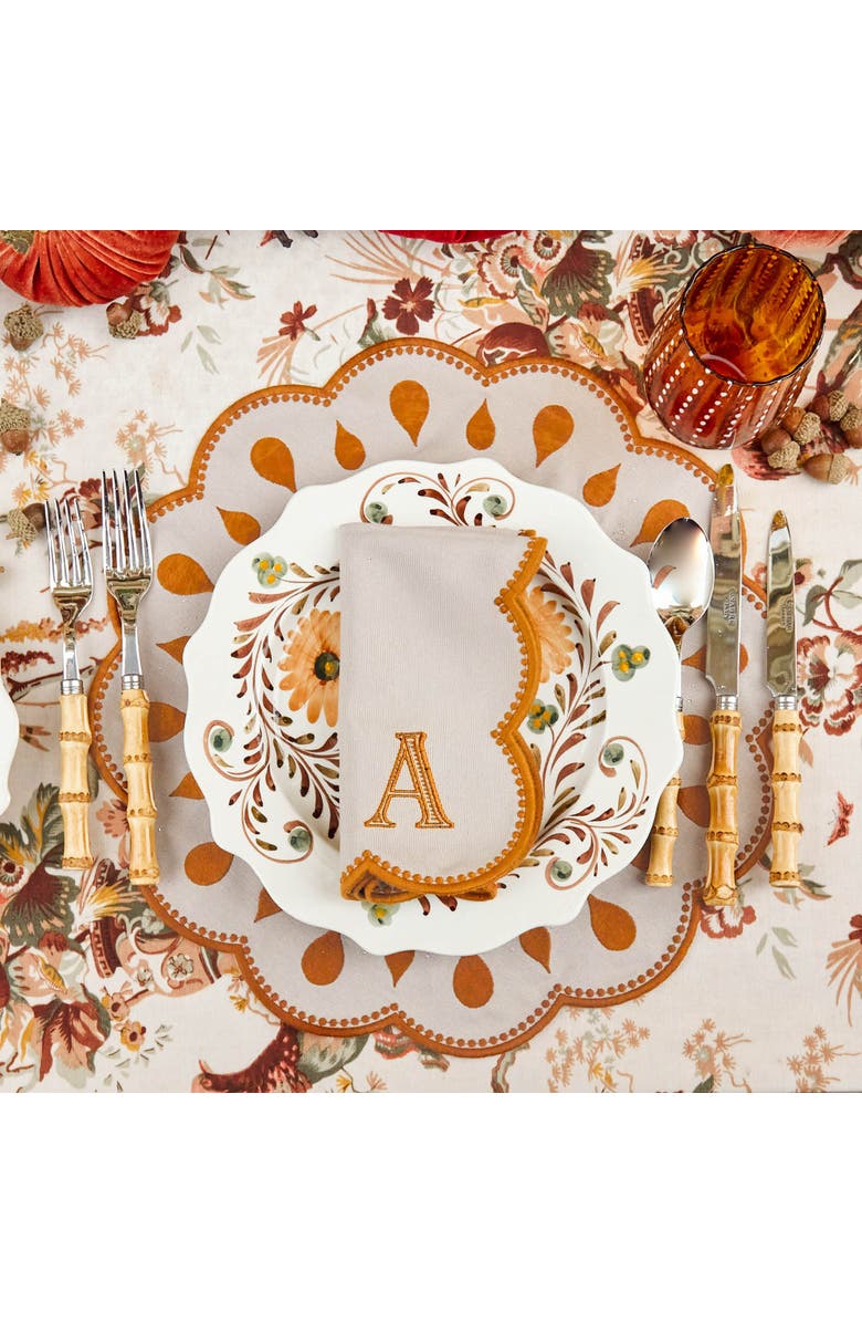 Mrs. Alice Bettina Taupe & Mustard Placemats, Alternate, color, Neutral