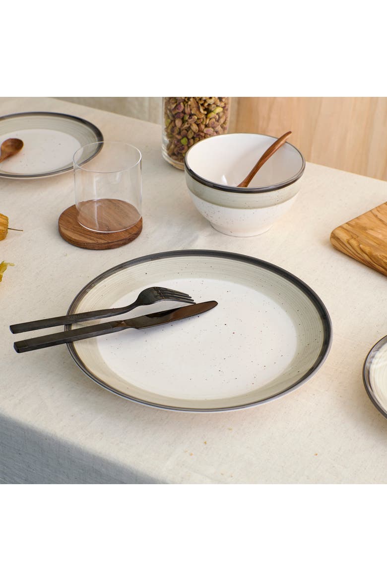 Harlow Earthenware 24-Piece Dinnerware Set, Alternate, color, Beige