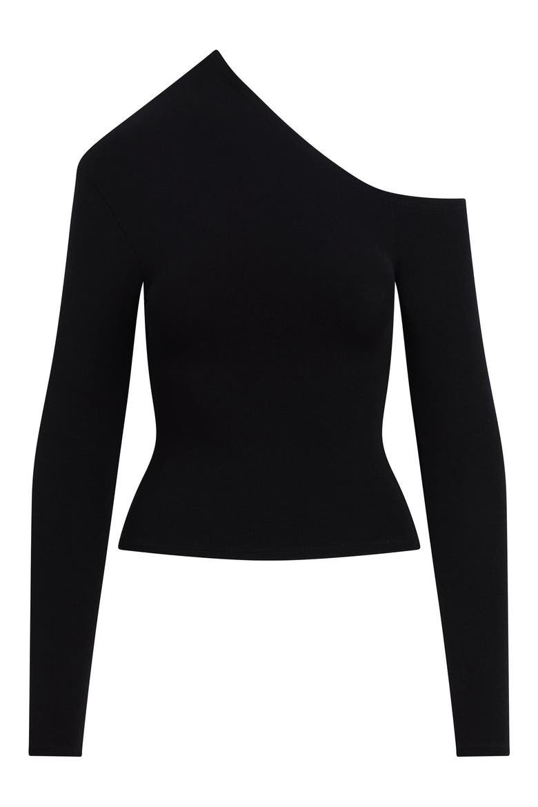 The Good Time Asymmetric One-Shoulder Top, Alternate, color, BLACK