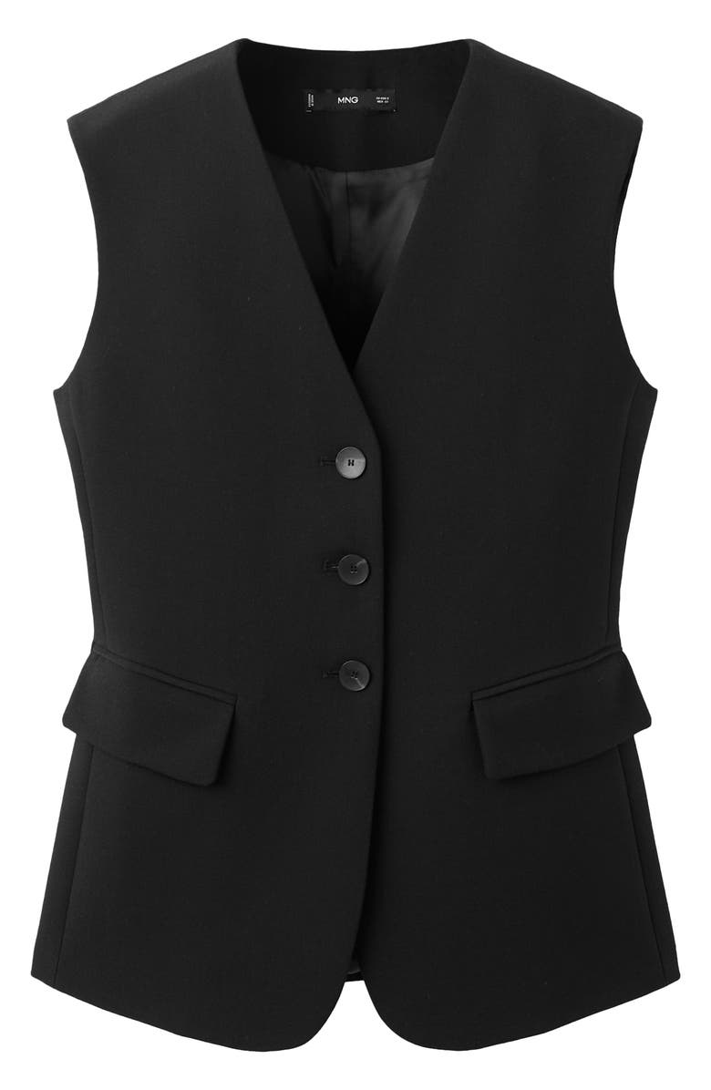 MANGO Corset Back Vest, Alternate, color, Black