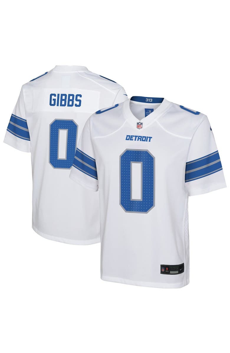 Nike Youth Nike Jahmyr Gibbs White Detroit Lions Game Jersey, Alternate, color, 