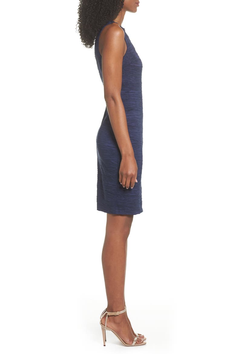 Embellished Cutout Taffeta Sheath Dress, Alternate, color, NAVY