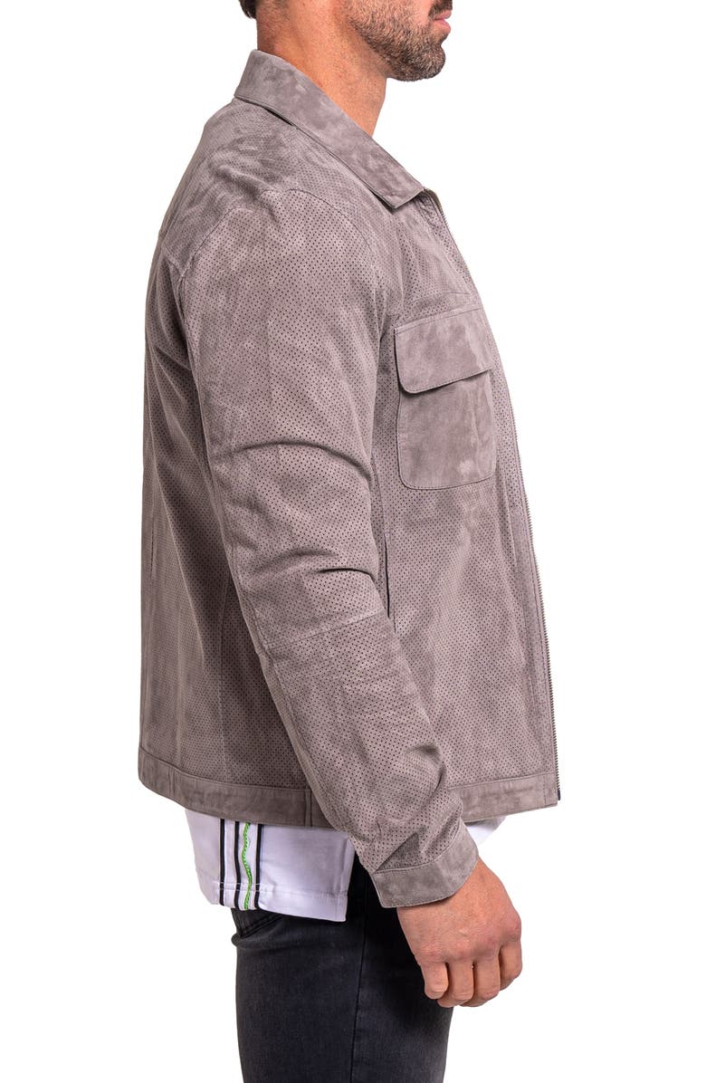 Maceoo Ascension0017 Perforated Suede Jacket, Alternate, color, Grey