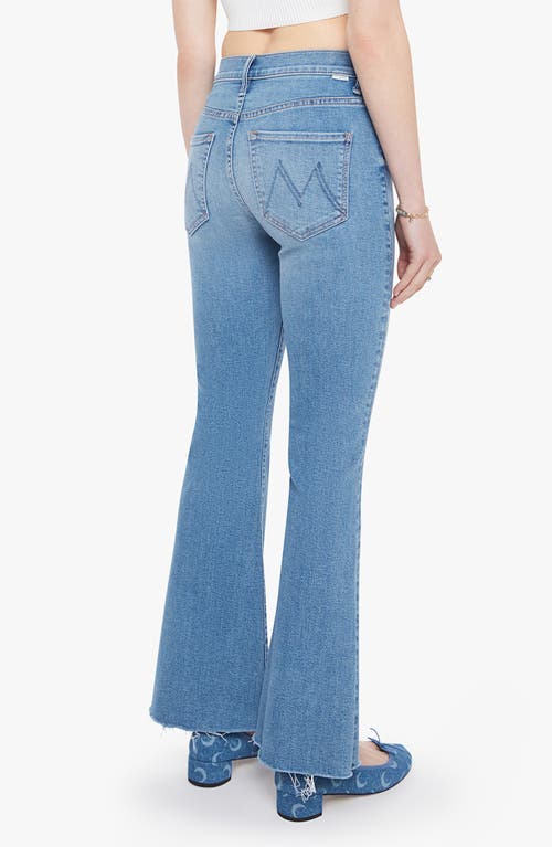 Mother The Weekend Fray Hem Flare Jeans In Blue