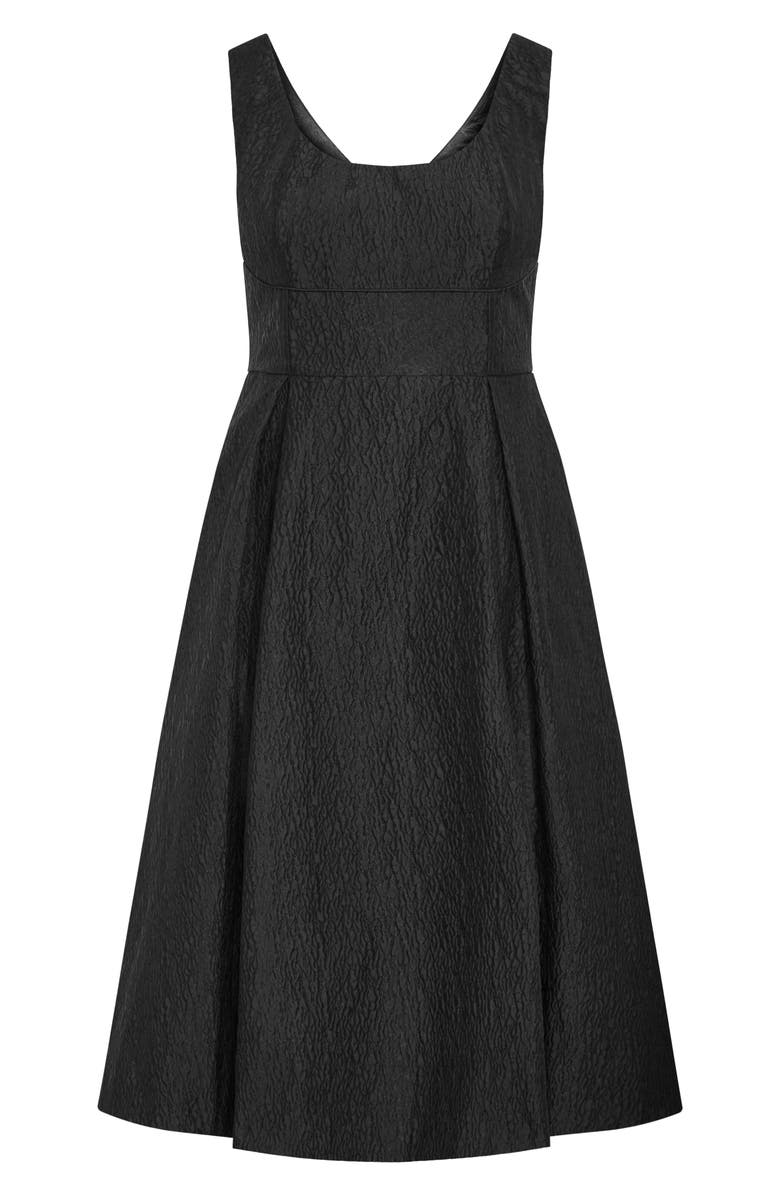 City Chic Estella Jacquard Midi Dress, Alternate, color, Black