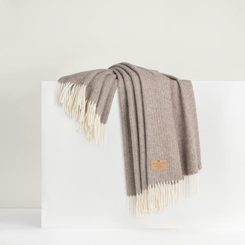 Lands Downunder Pinstripe Cashmere Throw In Brown