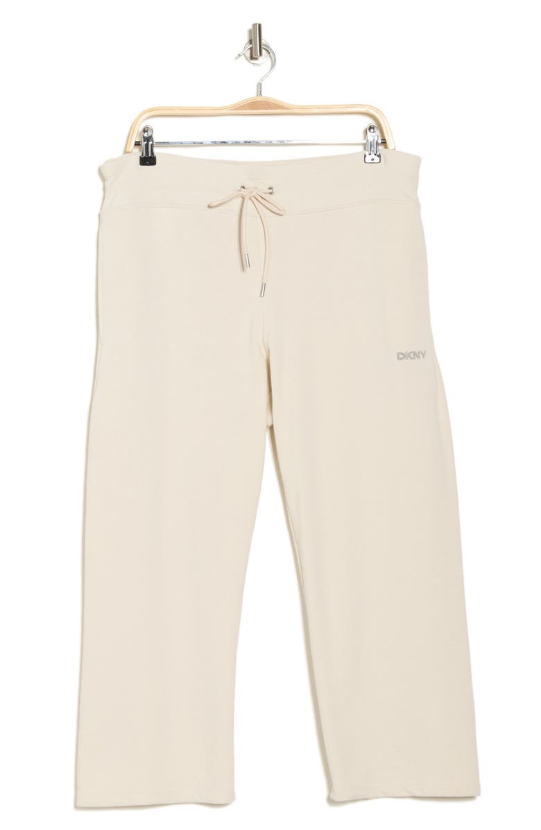 DKNY Mini Stud Logo Crop Pants, Main, color, Light City Khaki