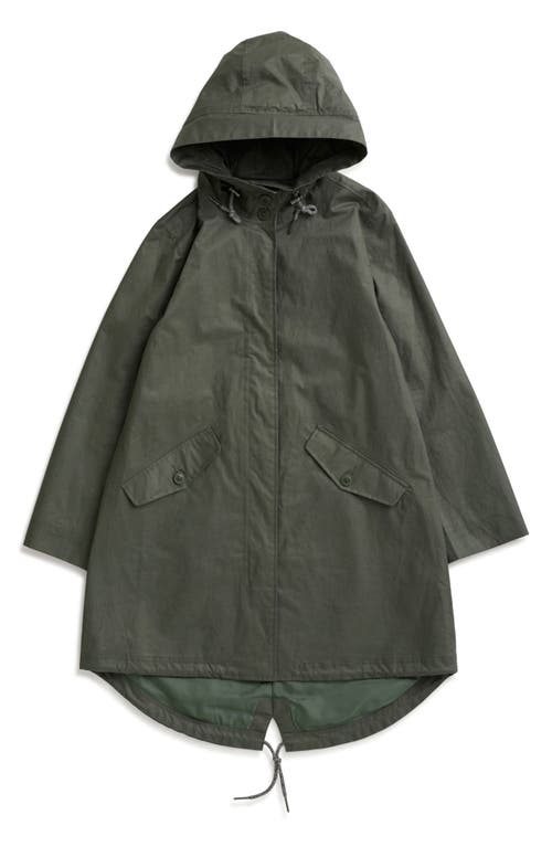 Seasalt Cornwall Seafaring Waterproof Linen & Cotton Hooded Coat In Gray