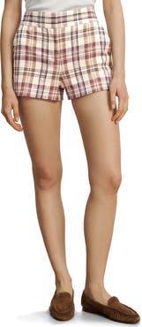 Veronica Beard Allen Plaid Cotton Blend Shorts
