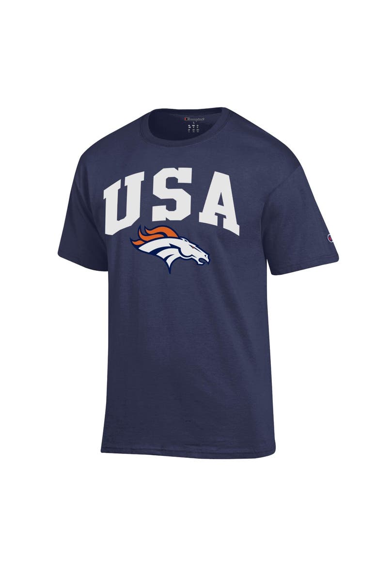 Men's Champion Navy Denver Broncos Americana T-Shirt, Alternate, color, Navy