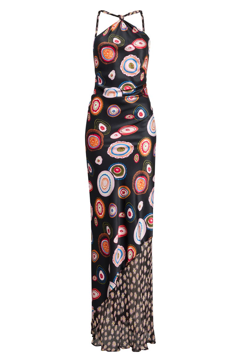 Charli Print Sleeveless Stretch Silk Maxi Dress, Main, color, MILLEFIORI MULTI