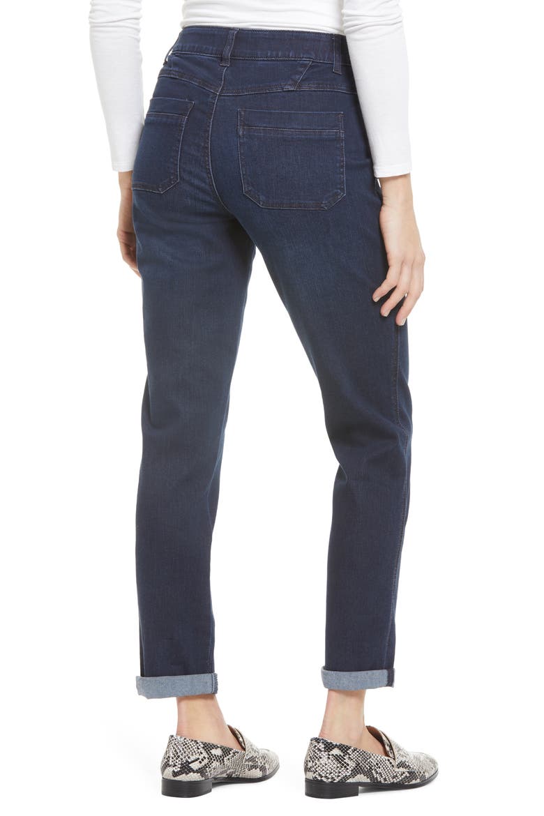 'Ab'Solution High Waist Utility Jeans, Alternate, color, DARK INDIGO