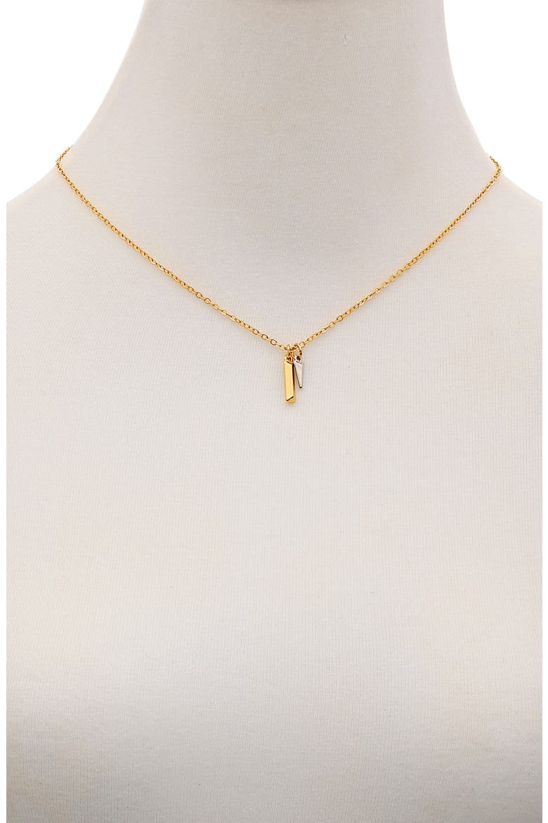 Two-Tone Charm Pendant Necklace, Alternate, color, GOLD TONE