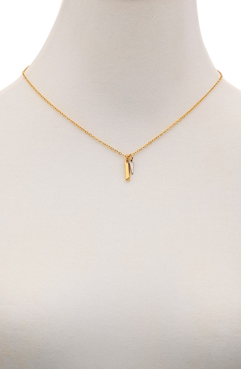 Vince Camuto Two-Tone Charm Pendant Necklace, Alternate, color, Gold Tone