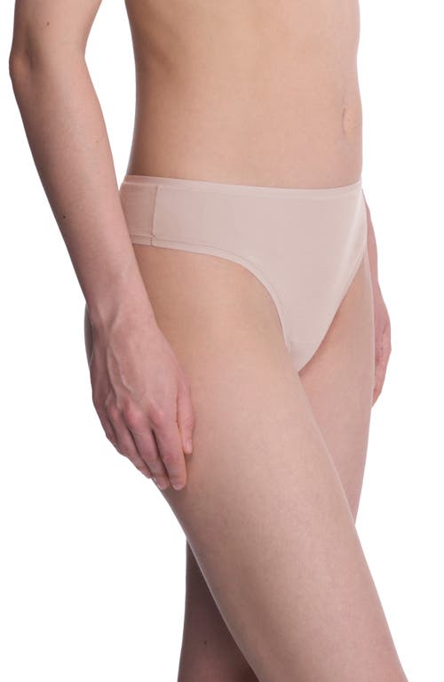 Natori Bliss Bare Stretch Cotton Thong In White