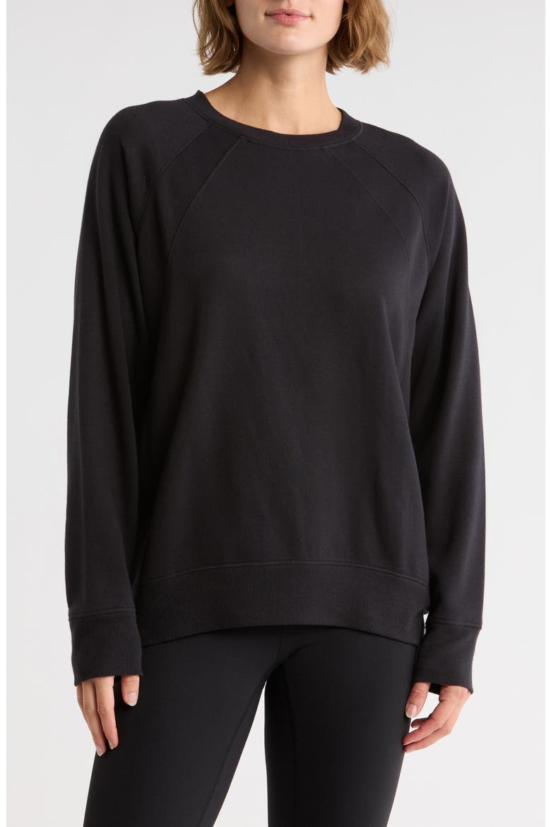 Drew Crewneck Sweatshirt, Main, color, BLACK