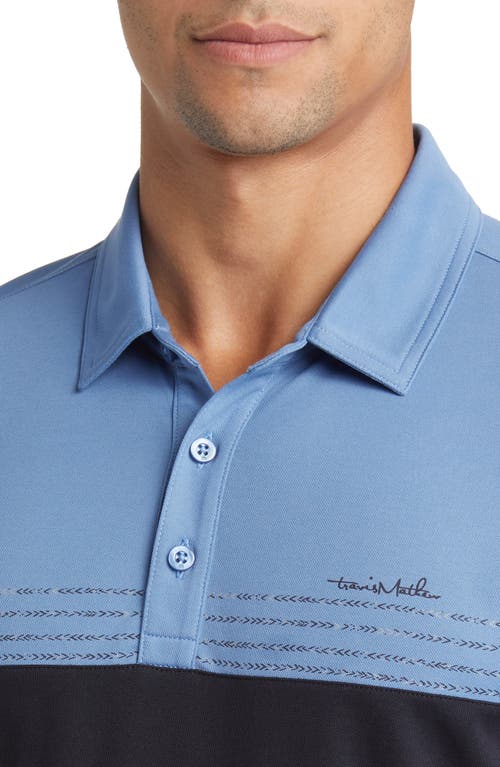 Travismathew Taxiway Colorblock Piqué Polo In Coronet