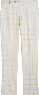 Berle Country Windowpane Check Wool & Cashmere Dress Pants