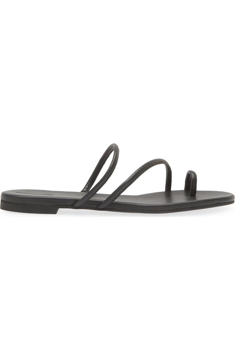 Reformation Ludo Toe Ring Strappy Slide Sandal, Alternate, color, Black