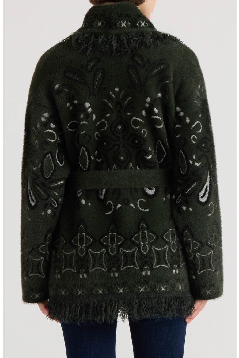 Paisley Fringe Belted Coatigan, Alternate, color, OLIVE
