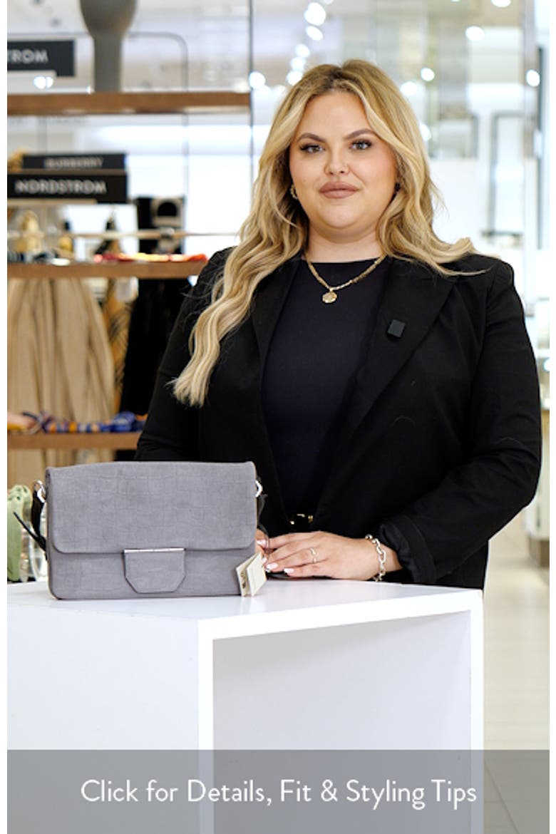 Ondine Croc Embossed Suede Shoulder Bag video