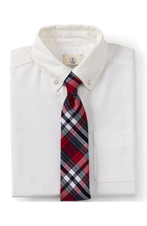 Lands' End School Uniform Adult Plaid To Be Tied Tie In Red