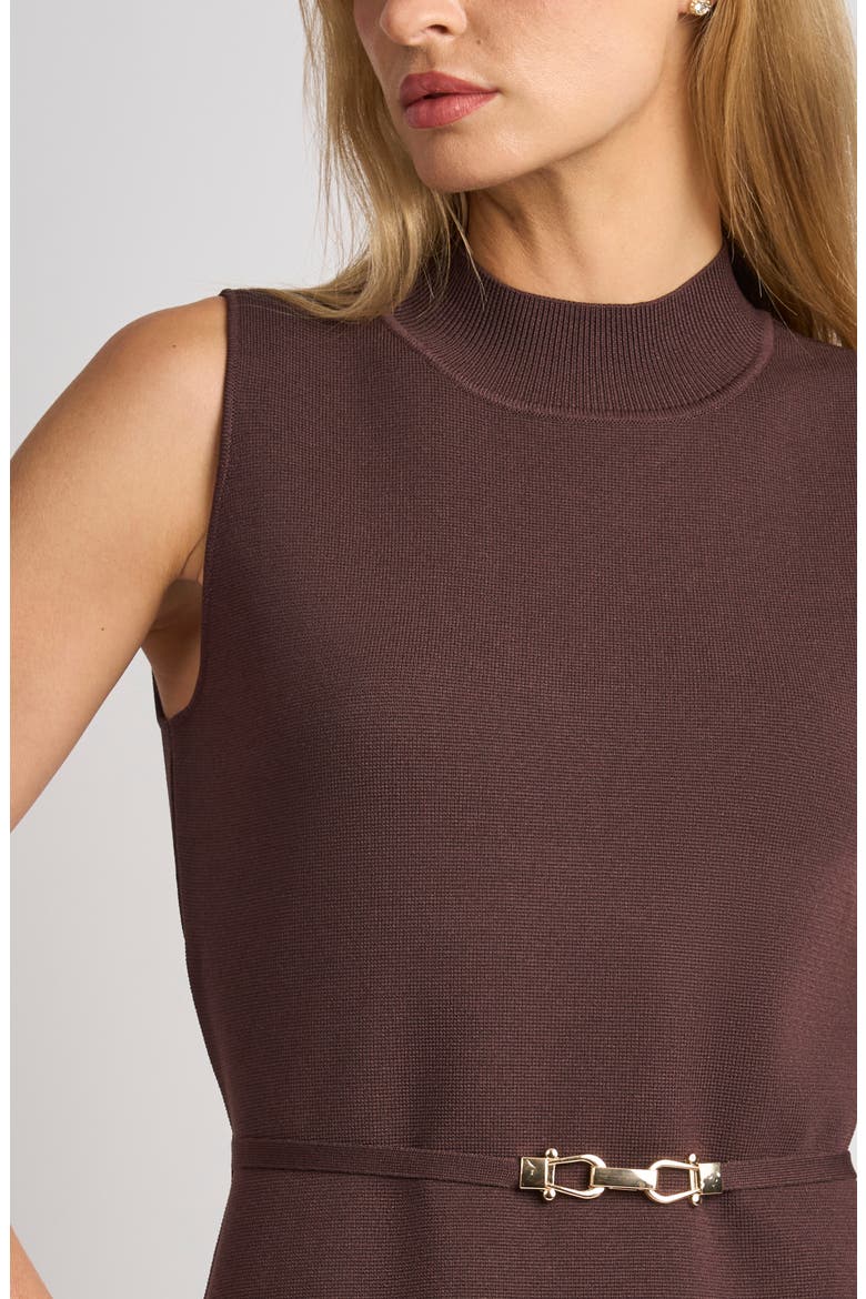 Sienna Mock Neck Sleeveless Maxi Sweater Dress, Alternate, color, DARK CHOCOLATE