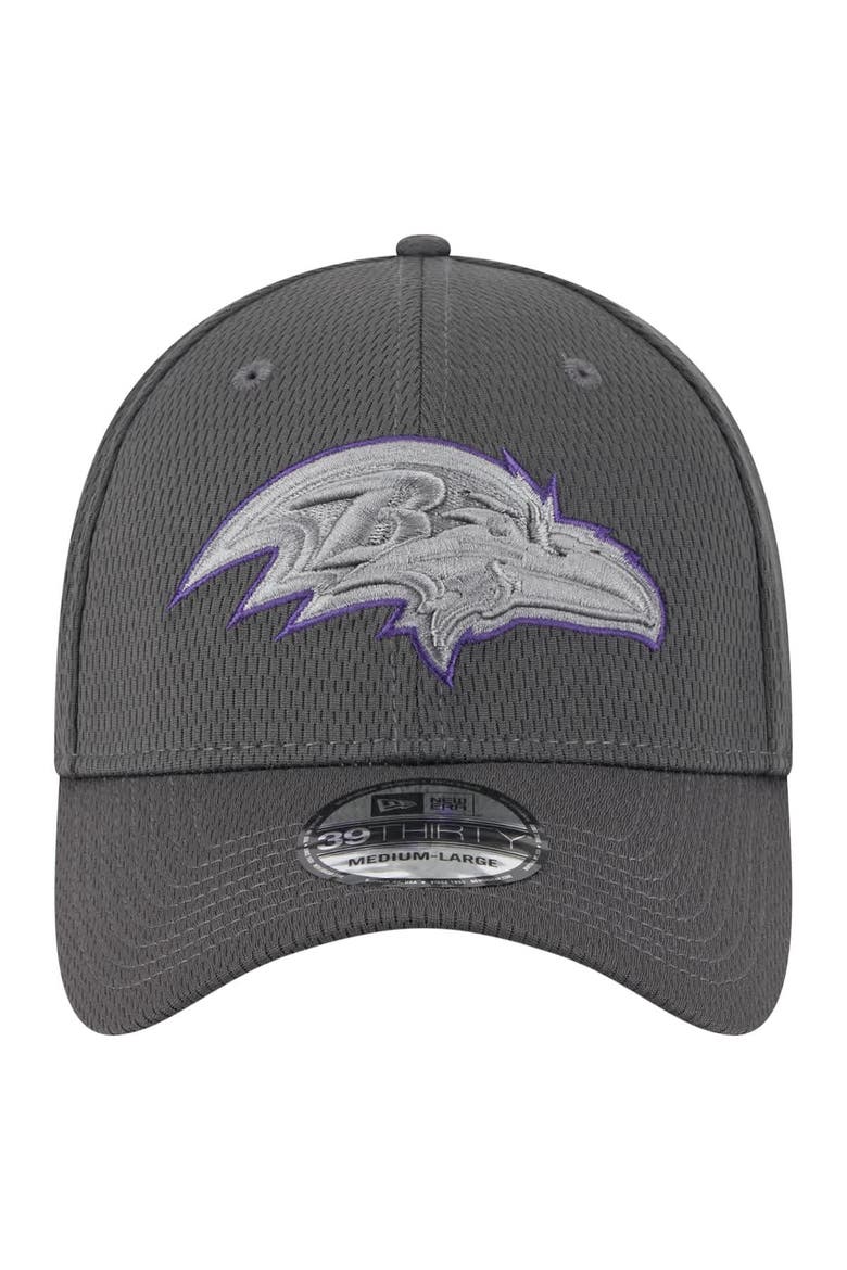 Men's New Era Graphite Baltimore Ravens  Main 39THIRTY Flex Hat, Alternate, color, Graphite