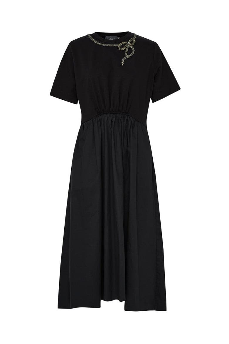 Afia Midi Dress, Alternate, color, BLACK