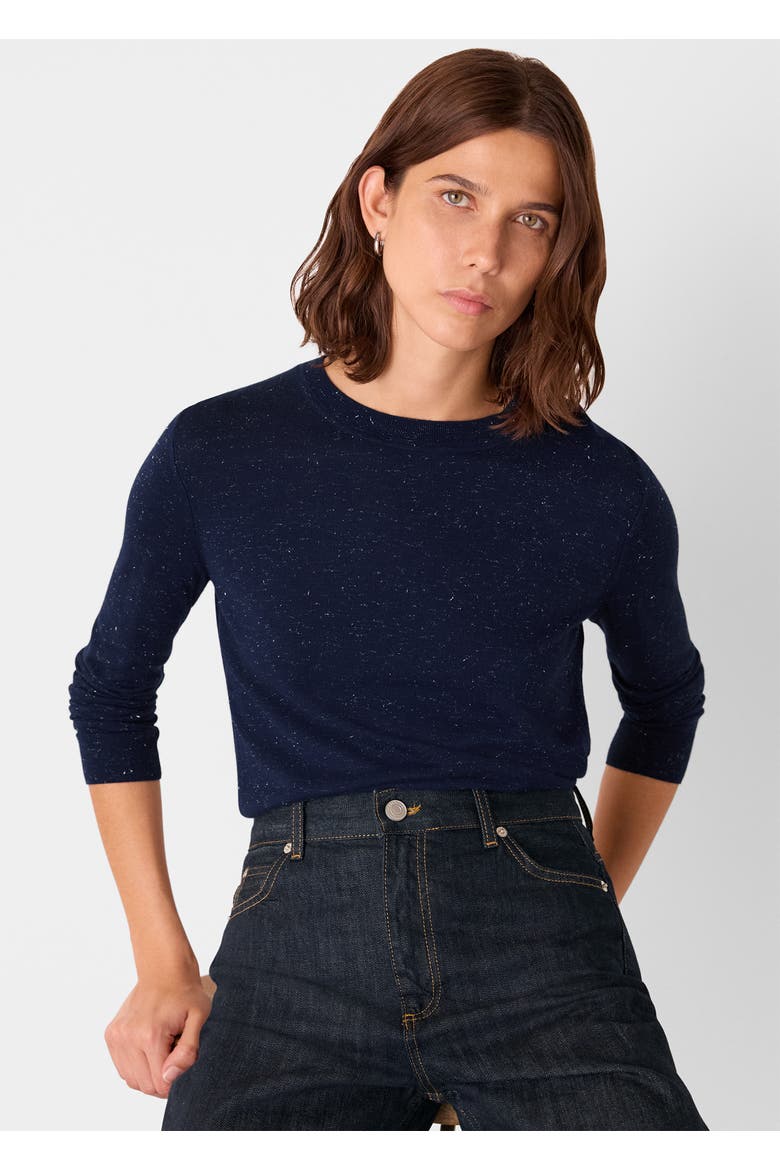 Annie Sparkle Knit Jumper, Alternate, color, Navy