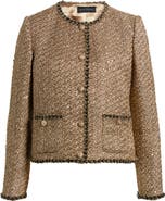 Elie Tahari The Ramy Metallic Tweed Jacket