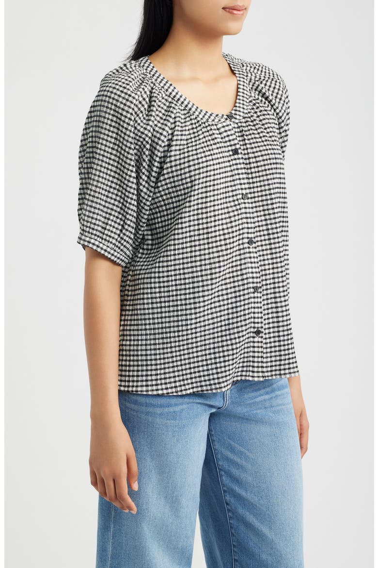 Check Front Button Top, Alternate, color, WHITE/ BLACK