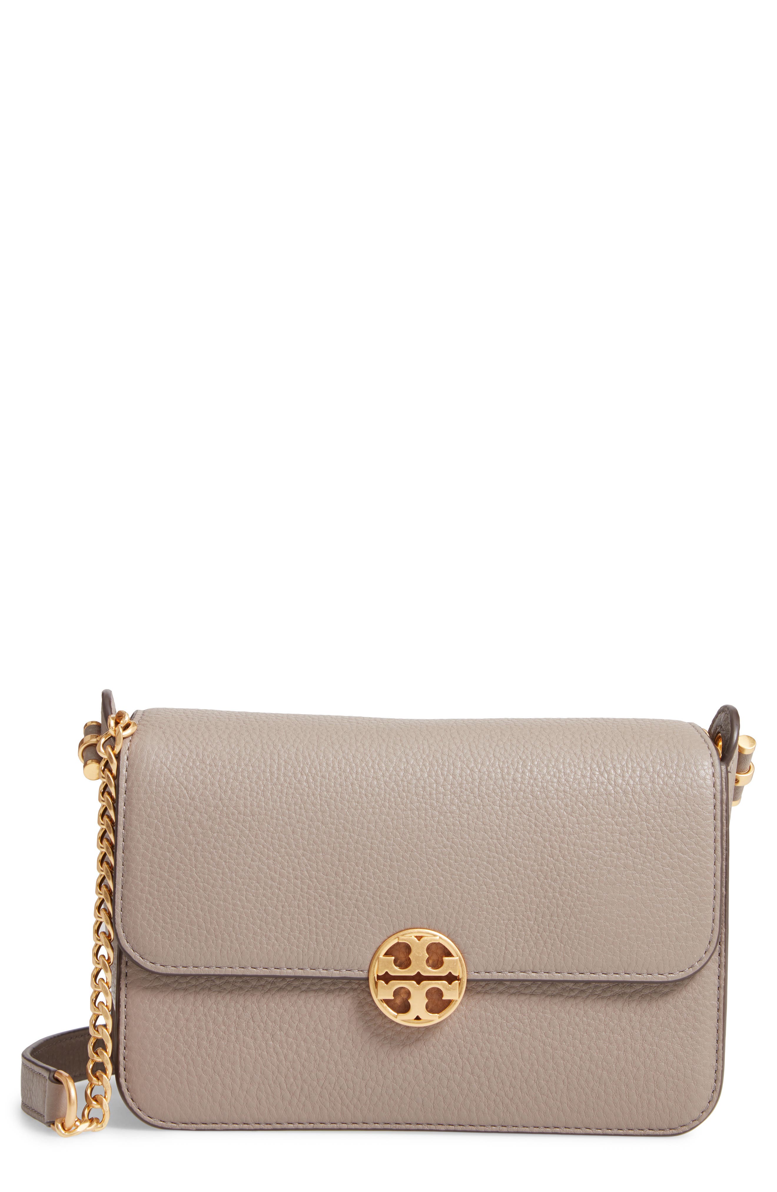 Chelsea Leather Crossbody Bag, Main, color, GRAY HERON
