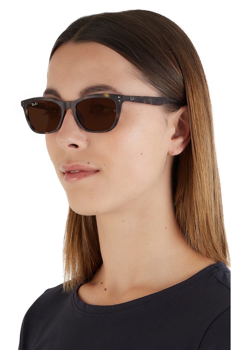 54mm Irregular Sunglasses, Alternate, color, HAVANA / DARK BROWN