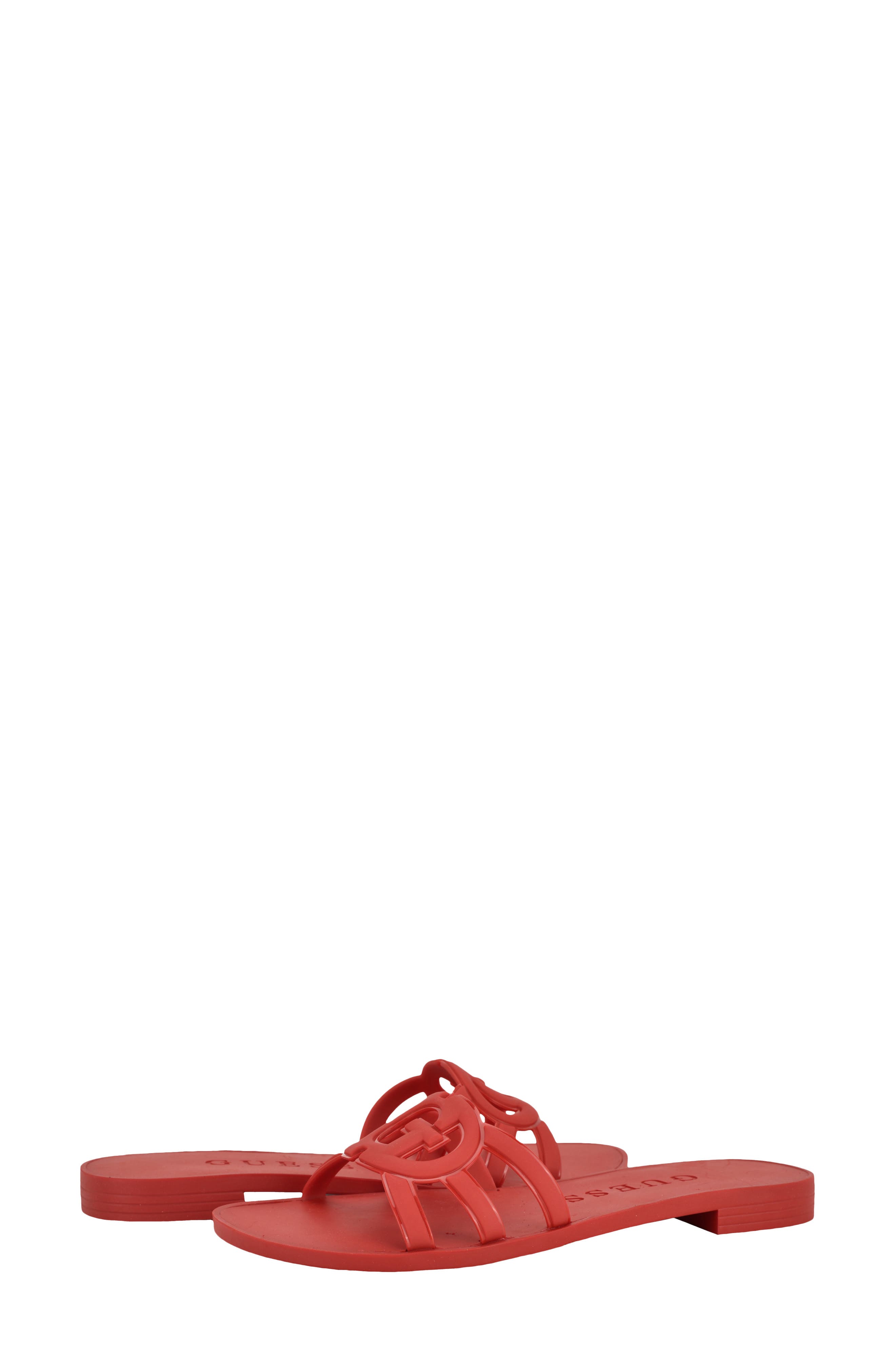 GUESS Elyho Jelly Slide Sandal, Alternate, color, Medium Red